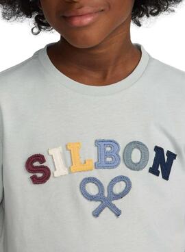 T-shirt Silbon logo multicolor türkis für Jungen.