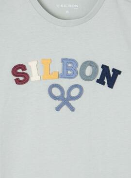 T-shirt Silbon logo multicolor türkis für Jungen.