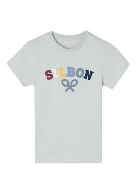 T-shirt Silbon logo multicolor türkis für Jungen.