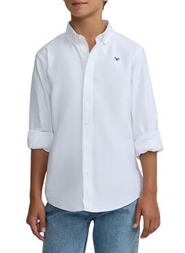 Weiße Silbon Oxford Hemd für Jungen