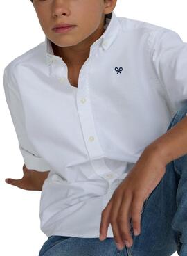Weiße Silbon Oxford Hemd für Jungen