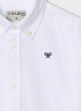 Weiße Silbon Oxford Hemd für Jungen