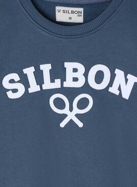 Pullover Silbon blauer Tennisschläger für Jungen
