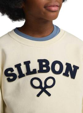 Sweatshirt Silbon Raqueta beige für Kinder