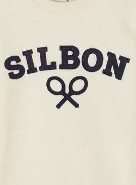 Sweatshirt Silbon Raqueta beige für Kinder