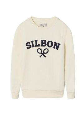 Sweatshirt Silbon Raqueta beige für Kinder