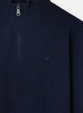 Silbon Halbzipper-Pullover in Marineblau für Herren