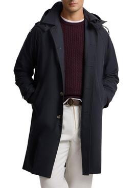 Marineblaue Silbon-Trenchcoat für Herren.