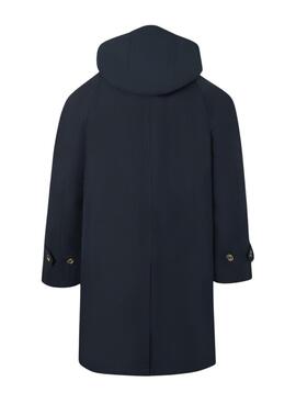 Marineblaue Silbon-Trenchcoat für Herren.