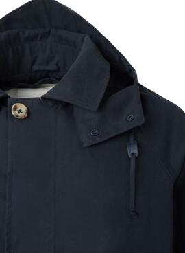 Marineblaue Silbon-Trenchcoat für Herren.