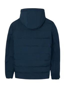 Gepolsterter Silbon-Wende-Mantel in Blau und Grau für Herren.