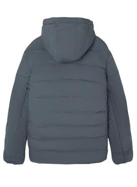 Gepolsterter Silbon-Wende-Mantel in Blau und Grau für Herren.