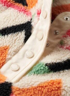 Superdry Bedrucktes Henley im ethnischen Stil in Beige für Damen