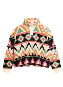 Superdry Bedrucktes Henley im ethnischen Stil in Beige für Damen