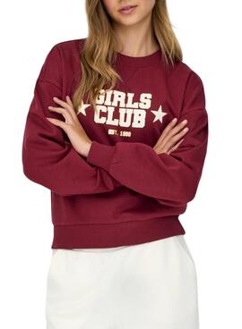 Sweatshirt Only Onjo Burgund für Damen
