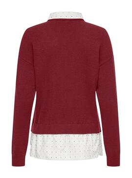 Pullover Only Dagmar Hemd bordeaux für Damen