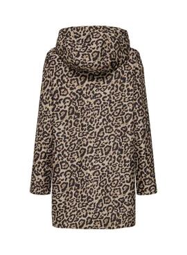 Wendbare Regenjacke Only Fry in Gold und Animal Print für Damen.
