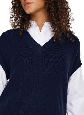 Pullover Only Payson Combo-Shirt und Weste in Marineblau für Damen