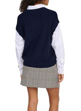 Pullover Only Payson Combo-Shirt und Weste in Marineblau für Damen