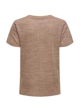 T-shirt Only Beatrice camel für Damen