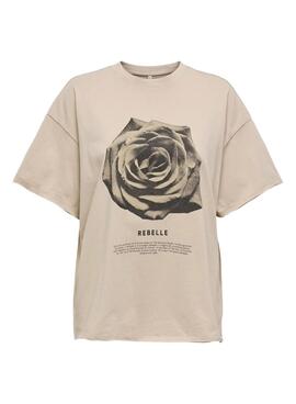 T-shirt Only Kinna beige für Frauen