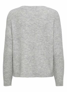 Pullover Only Onlarizona Hellgrau Pailletten für Damen