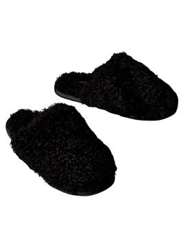 Hausschuhe Calvin Klein Close Slipper Fur schwarz für Damen