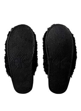 Hausschuhe Calvin Klein Close Slipper Fur schwarz für Damen