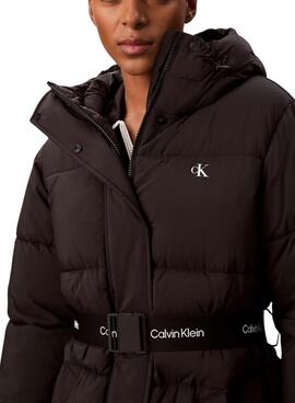 Mantel Calvin Klein Jeans Belted Midweight schwarz für Damen