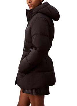 Mantel Calvin Klein Jeans Belted Midweight schwarz für Damen