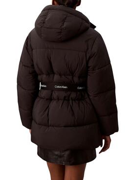 Mantel Calvin Klein Jeans Belted Midweight schwarz für Damen