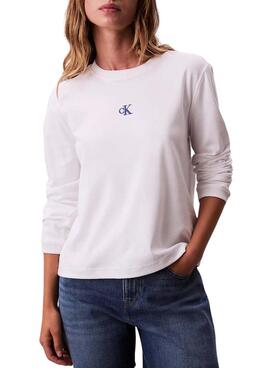 T-Shirt Calvin Klein Jeans Satin Ombre Graphic weiß für Damen