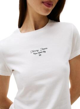 T-shirt Tommy Jeans Ess Logo weiß für Damen