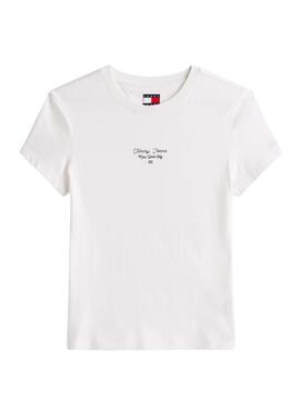 T-shirt Tommy Jeans Ess Logo weiß für Damen