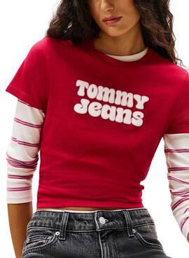 Tommy Jeans Essential T-Shirt in Rot für Damen