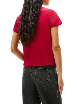 Tommy Jeans Essential T-Shirt in Rot für Damen