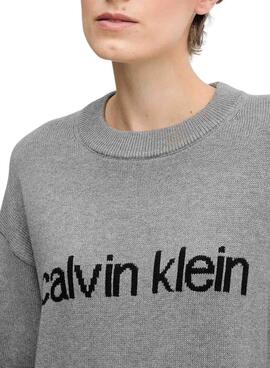 Calvin Klein Baumwollgrafik Grau Damen Jersey.