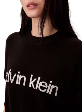 Calvin Klein Baumwollgrafik Jersey in Schwarz für Damen.