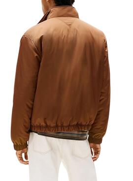 Tommy Jeans Gesteppte braune Jacke für Herren