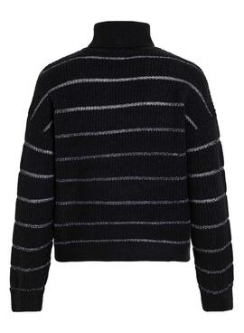 Vila Vizaza Streifenpullover in Schwarz und Silber für Damen