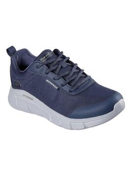Turnschuhe Skechers Bobs Flex Waterproof blau für Damen