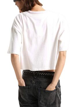 T-Shirt Vans Script weiß für Damen