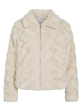 Damen-Wildlederjacke Vila Vidorte in Beige