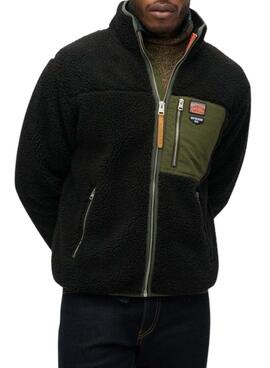 Polar Superdry Vintage Retro Full Zip schwarz für Männer