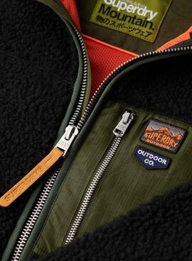 Polar Superdry Vintage Retro Full Zip schwarz für Männer