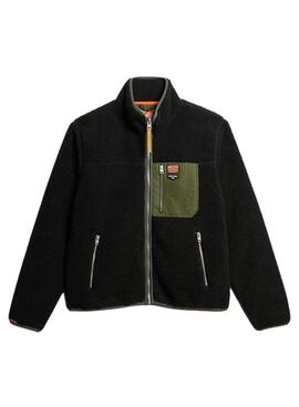 Polar Superdry Vintage Retro Full Zip schwarz für Männer