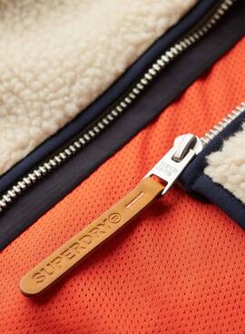 Polar Superdry Vintage Retro Full Zip beige für Herren