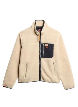 Polar Superdry Vintage Retro Full Zip beige für Herren