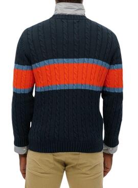 Superdry Cotton Stripe Cable Marine Jersey für Herren