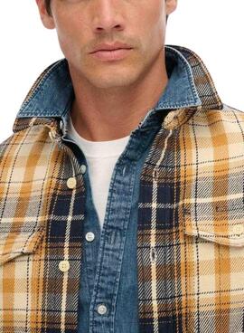 Hemd Superdry Merchant Heavy Checked Flanell Gelb für Herren